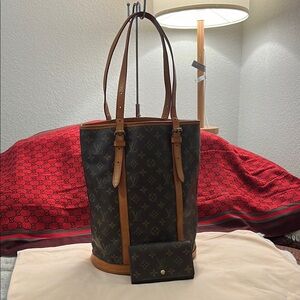 Louis Vuitton Vintage Bucket GM Bag with Free Wallet